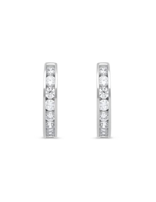 Arracadas de oro blanco zirconia 1