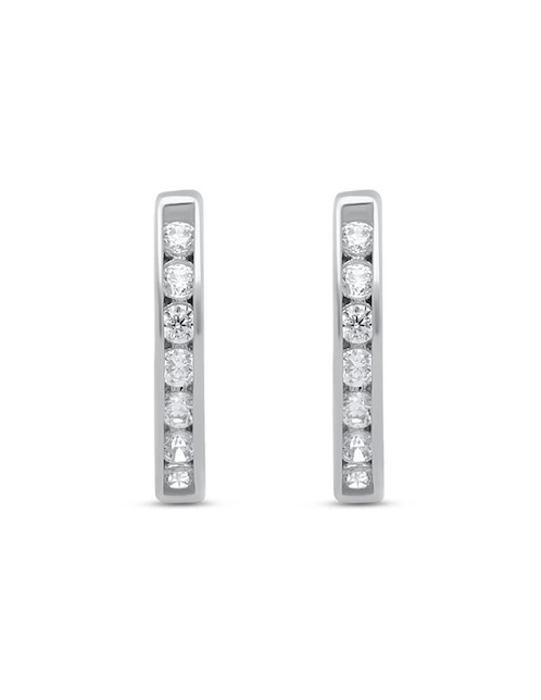 Arracadas de oro blanco zirconia 1