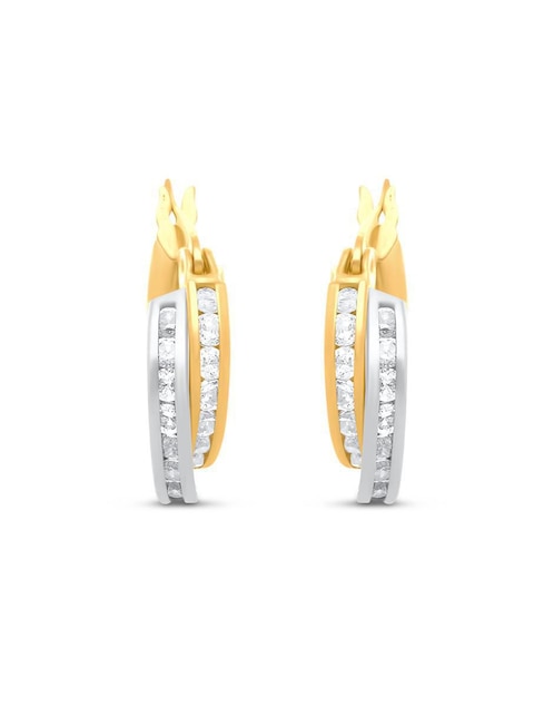 Arracadas Joyerías Bizzarro de oro con acabado brillante zirconia