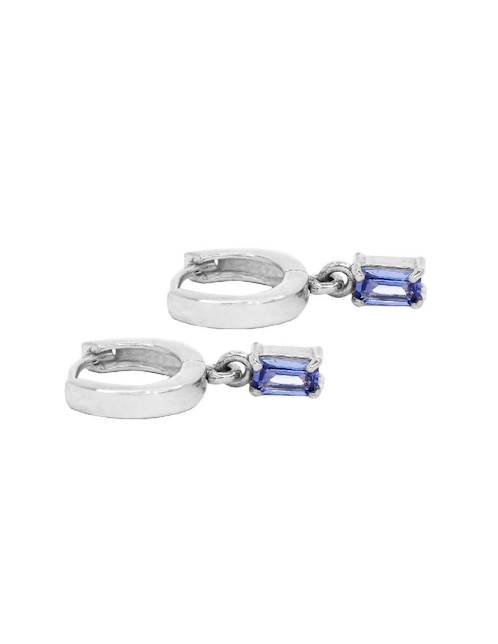 Aretes octagonales Teresa Díaz Joyería Mexicana Destellos De La Tierra de plata P 925 con acabado plateado espinela