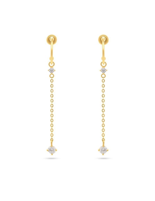 Aretes de aro de borla de oro con acabado pavé zirconia 1