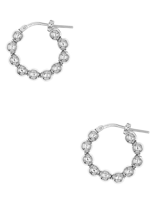 Aretes de aro circulares de plata P 925 con acabado brillante 1