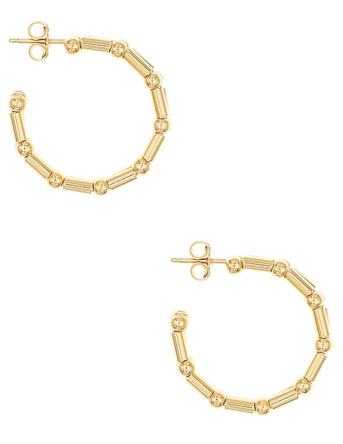 Aretes de aro de plata P 925 con acabado brillante 1