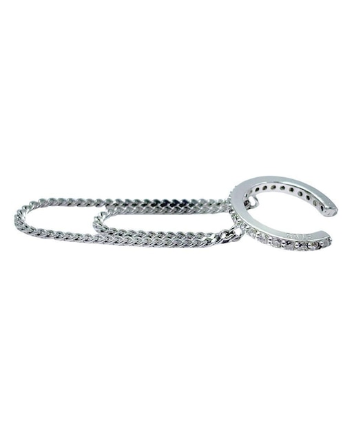 Aretes de círculo Aretize de plata P 925 con acabado plateado zirconia