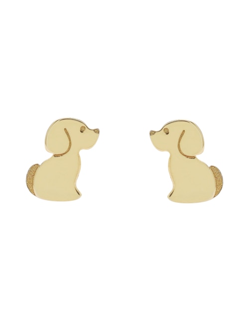 Broqueles de perro Tetera de oro 14 k con acabado espejo 1