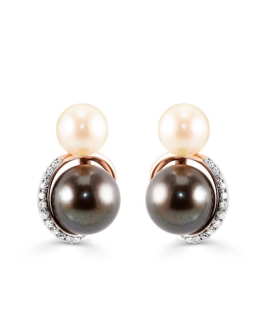 Aretes de esfera Joyerías Bizzarro de oro con acabado brillante diamante