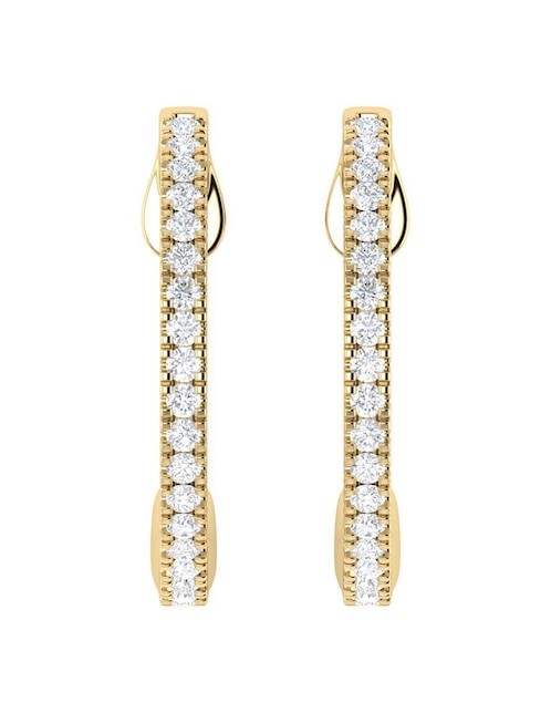 Aretes circulares de oro con acabado diamantado diamante 1