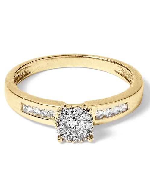 Anillo con gema 14 k de oro diamante pulido 1