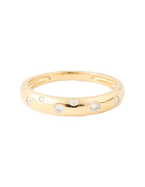 Anillo con gema 14 k de oro diamante pulido