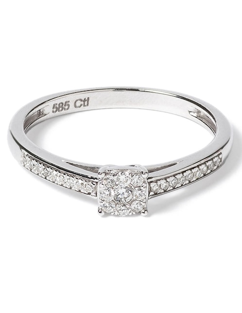 Anillo con gema Jayda 14 k de oro diamante pulido