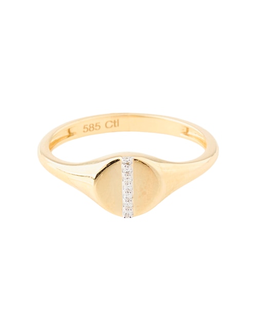 Anillo con gema Jayda 14 k de oro diamante pavé