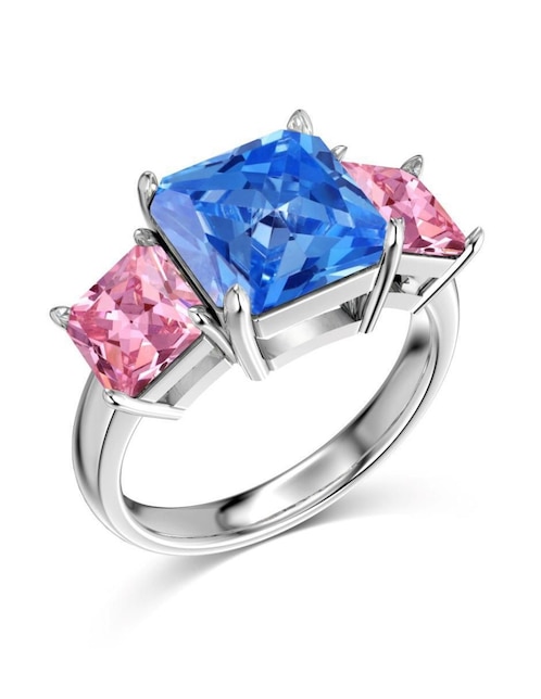Anillo de compromiso de plata P925 Yoiko Celeste zirconia