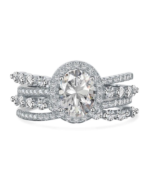 Anillo de compromiso de plata P 925 Yoiko Majestic zirconia