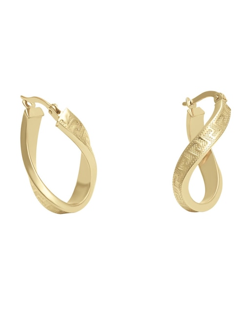 Arracadas Cristal Joyas de oro 14 K con acabado liso