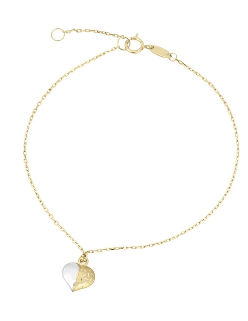 Pulsera Cristal Joyas de oro 14 K con acabado brillante