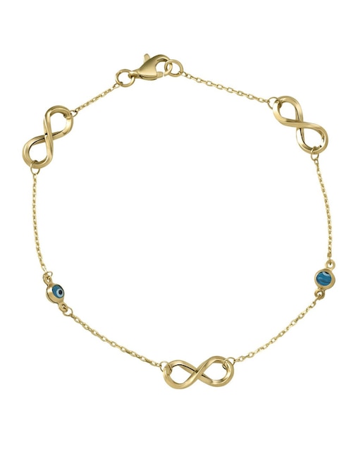 Pulsera Cristal Joyas de oro 14 K con acabado brillante