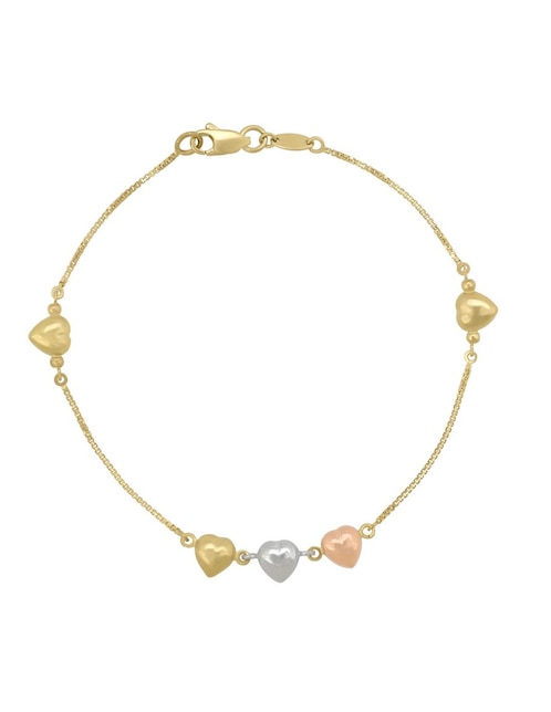Pulsera Cristal Joyas de oro florentino 14 K con acabado liso