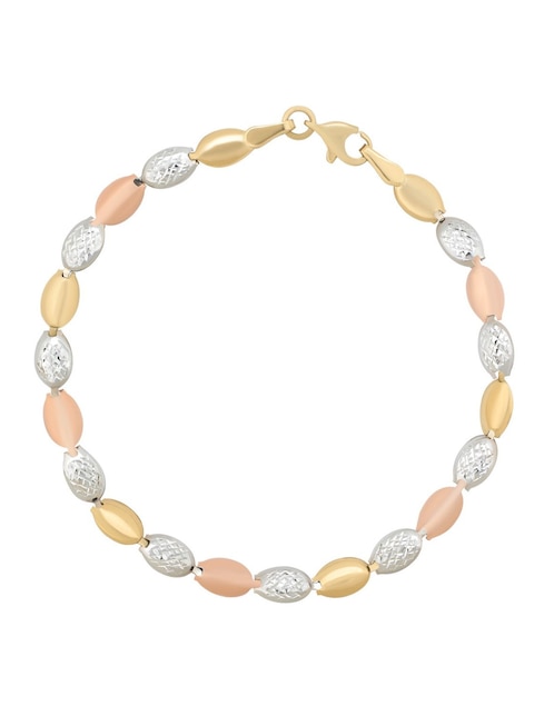 Pulsera Cristal Joyas de oro florentino 14 K con acabado brillante