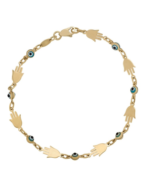 Pulsera Cristal Joyas de oro 14 K con acabado brillante