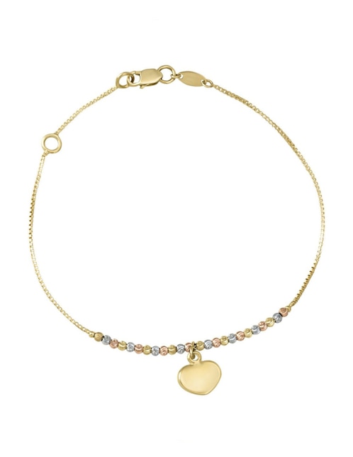 Pulsera Cristal Joyas de oro florentino 14 K con acabado brillante