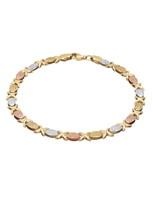 Pulsera Cristal Joyas de oro florentino 14 K con acabado brillante