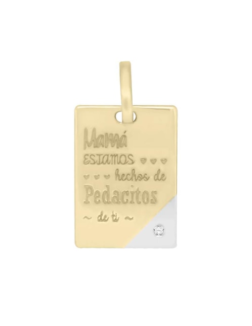 Dije rectangular pedacitos de mamá de oro 14 K 1