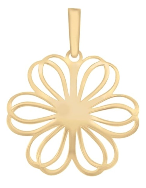 Dije de flor Cristal Joyas de oro amarillo 14 K