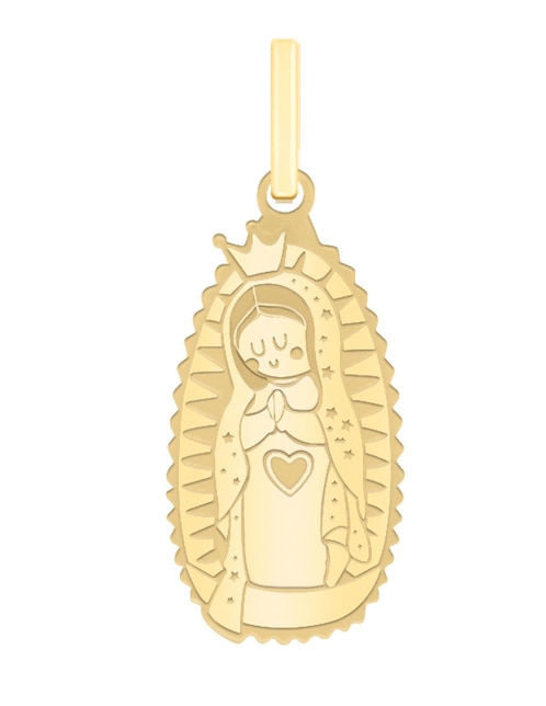 Medalla de virgen de guadalupe Cristal Joyas distroller de oro amarillo 14 K