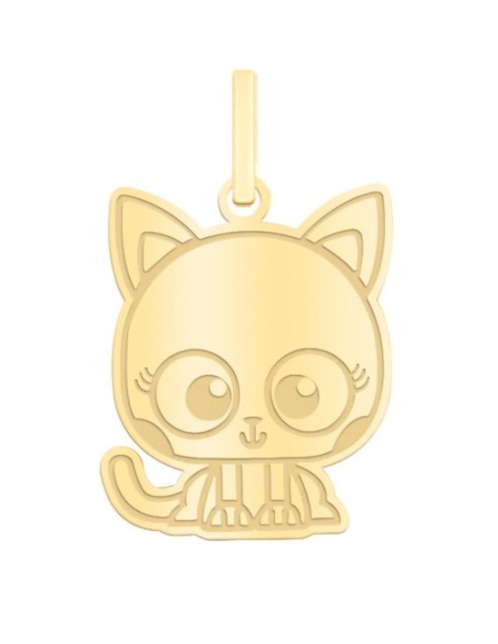 Dije de gato Cristal Joyas distroller de oro amarillo 14 K