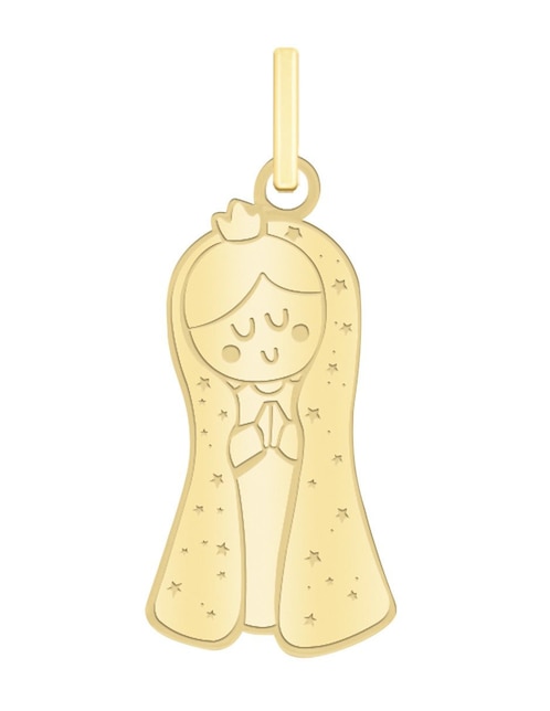 Dije de virgen Cristal Joyas distroller de oro amarillo 14 K