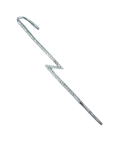 Piercing de rayo Aretize de plata P 925 con acabado pavé zirconia