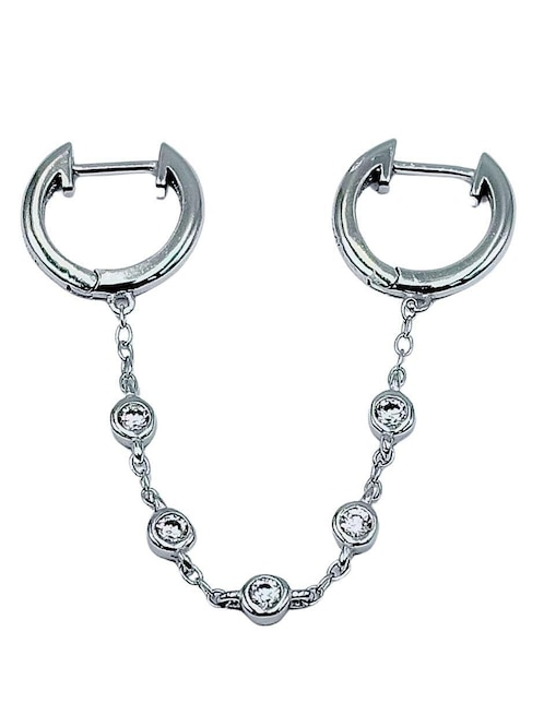 Piercing circular Aretize de plata P 925 con acabado brillante zirconia