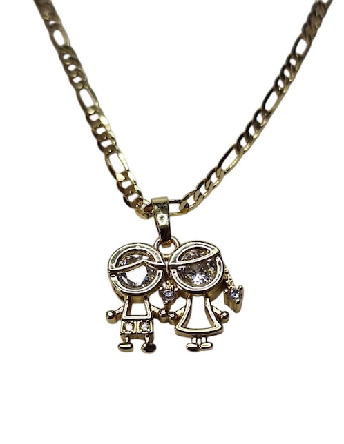 Collar con dije de niño Limerence By Claudia Herrera de oro laminado 14 K
