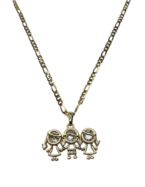 Collar con dije de niña Limerence By Claudia Herrera de oro laminado 14 K