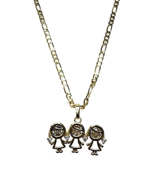 Collar con dije de niña Limerence By Claudia Herrera de oro laminado 14 K