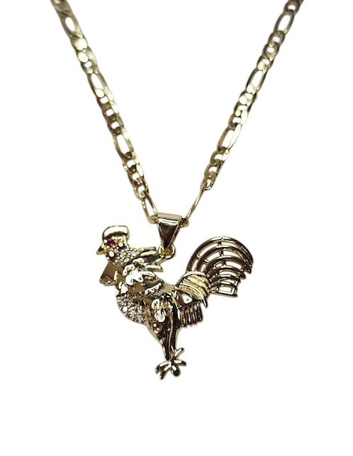 Collar con dije Limerence By Claudia Herrera Gallo de oro laminado 14 K