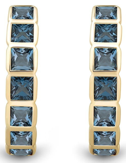 Aretes circulares Richline Group de oro con acabado brillante topacio