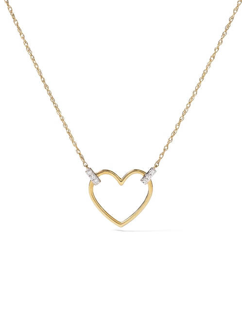 Collar de corazón de oro 14 K 1