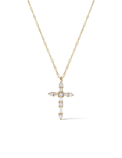 Collar de cruz de oro 14 K 1