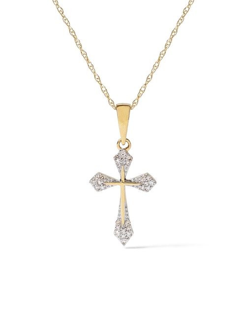 Collar de cruz de oro 14 K 1