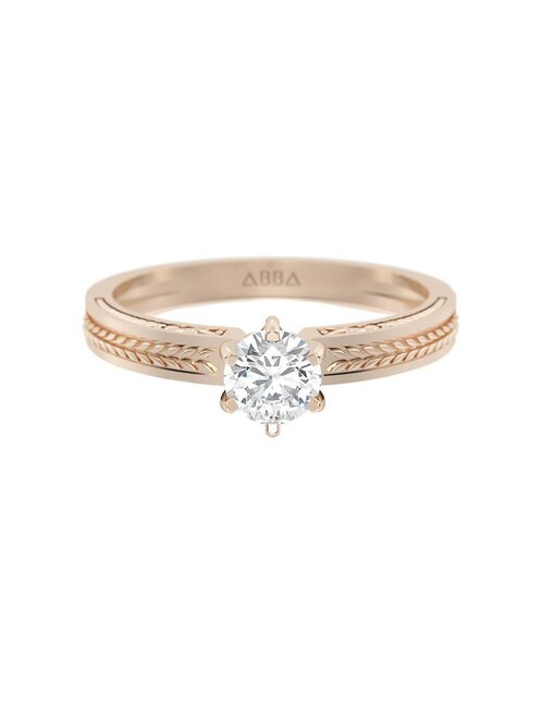 Anillo de compromiso de oro 10 k zirconia 1