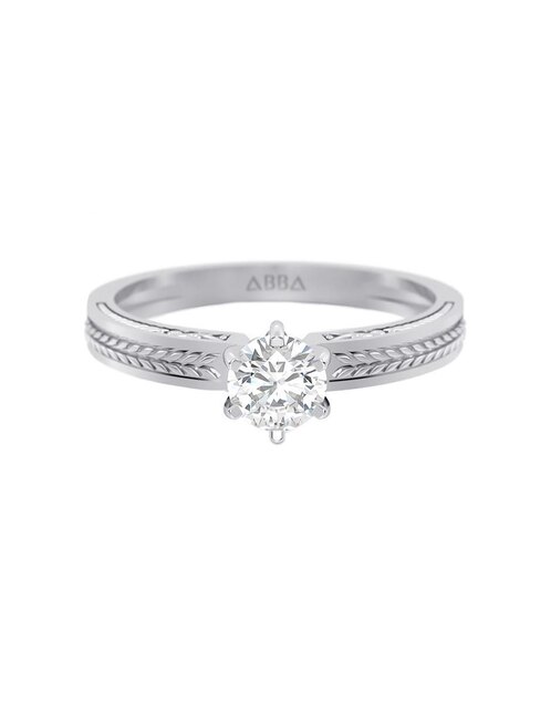 Anillo de compromiso de oro 14 K zirconia 1