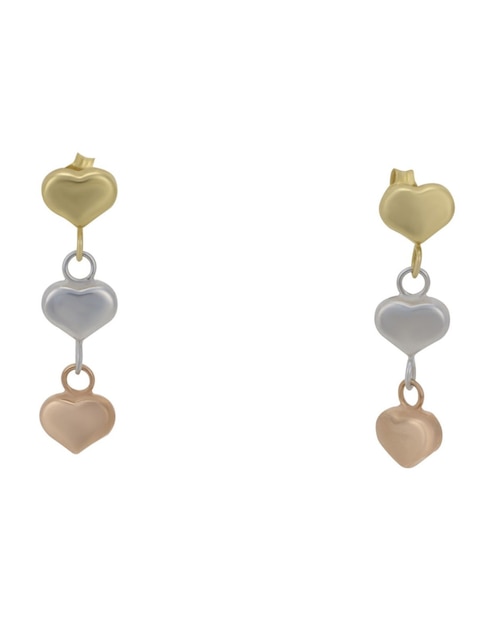 Aretes de corazón Cristal Joyas de oro florentino