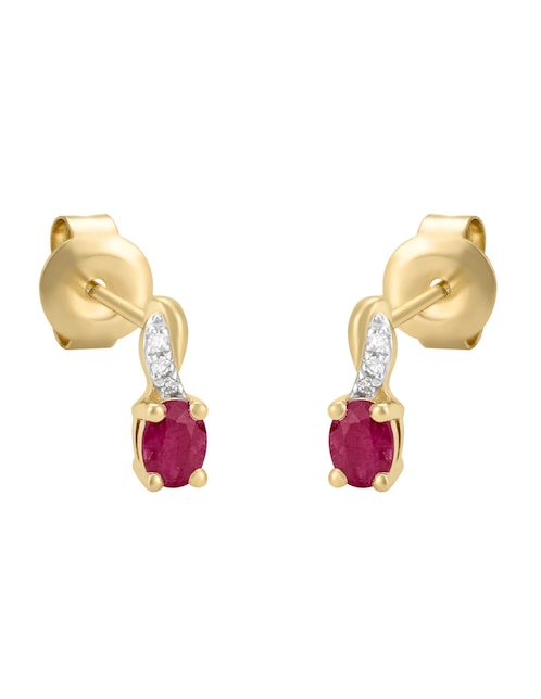 Broqueles redondos Cristal Joyas de oro rubí y diamante