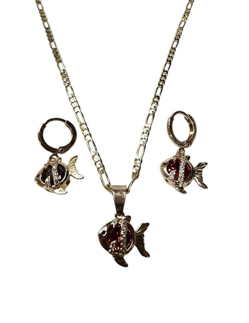 Aretes y collar de pez Limerence by Claudia Herrera Mar zirconia
