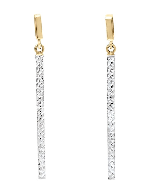 Aretes de letra i de oro 14 K con acabado texturizado