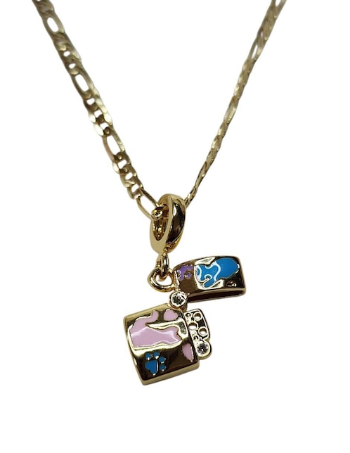 Collar con dije Limerence By Claudia Herrera de oro laminado 14 K