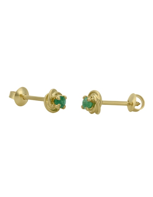 Broqueles circulares Cristal Joyas de oro 14 K con acabado brillante esmeralda