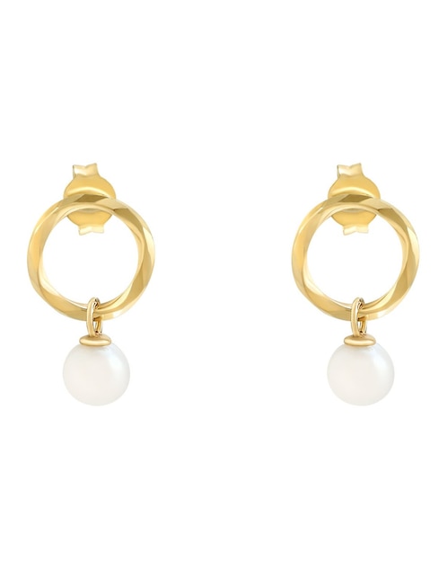 Broqueles circulares Cristal Joyas de oro perla