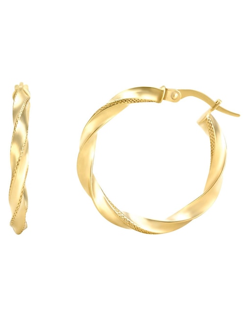 Arracadas Cristal Joyas de oro 14 K con acabado brillante